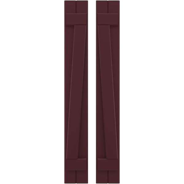 Ekena Millwork Americraft 2-Board (2 Batten) Wood Joined Board-n-Batten Shutters w/ Z-Bar, ARW102BB207X77WRH, PR ARW102BB207X77WRH - main